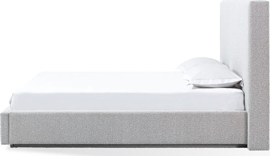 One Upholstered Modern Headboard in Cotton Ball Boucle (2026)