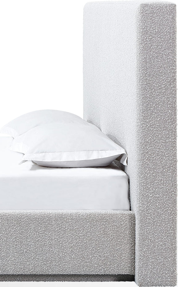One Upholstered Modern Headboard in Cotton Ball Boucle (2026)