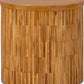 One Wood Tile Round End Table in Solid Teak