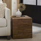 One Wood Tile Square End Table in Solid Teak