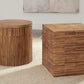 One Wood Tile Square End Table in Solid Teak
