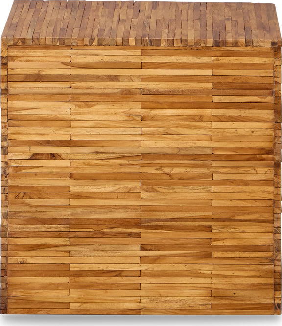 One Wood Tile Square End Table in Solid Teak