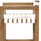 One Woven Leather and Solid Wood Dining Arm Chair in White and Bisque