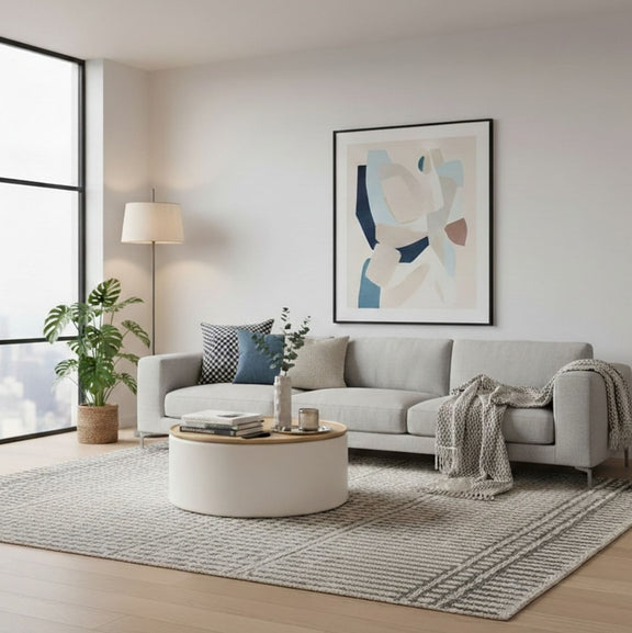 Oskar Lift Top Round Coffee Table in Barley