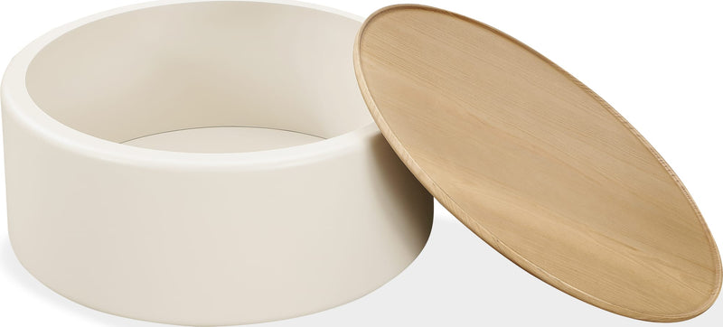 Oskar Lift Top Round Coffee Table in Barley