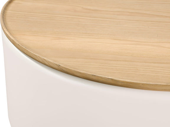 Oskar Lift Top Round Coffee Table in Barley