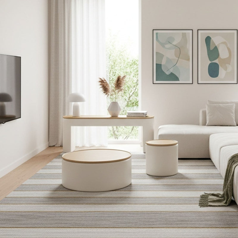Oskar Lift Top Round Coffee Table in Barley