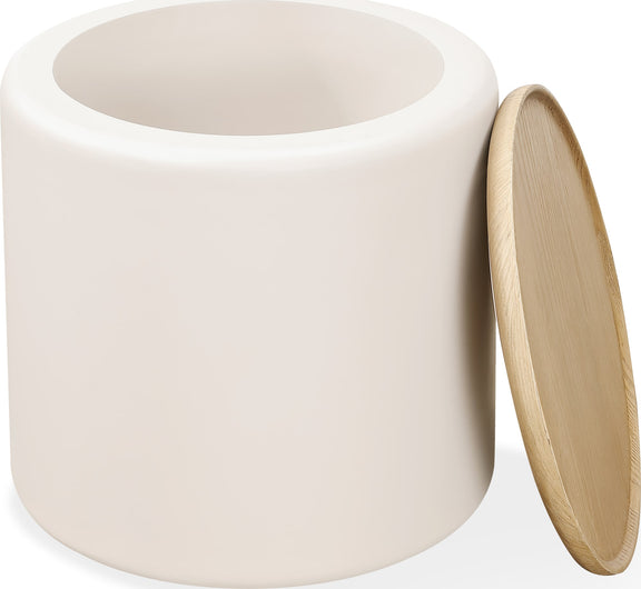 Oskar Lift Top Round End Table in Barley