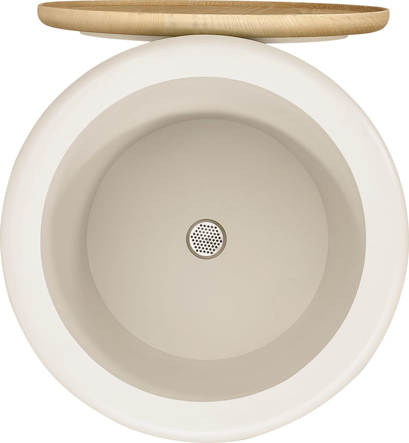 Oskar Lift Top Round End Table in Barley