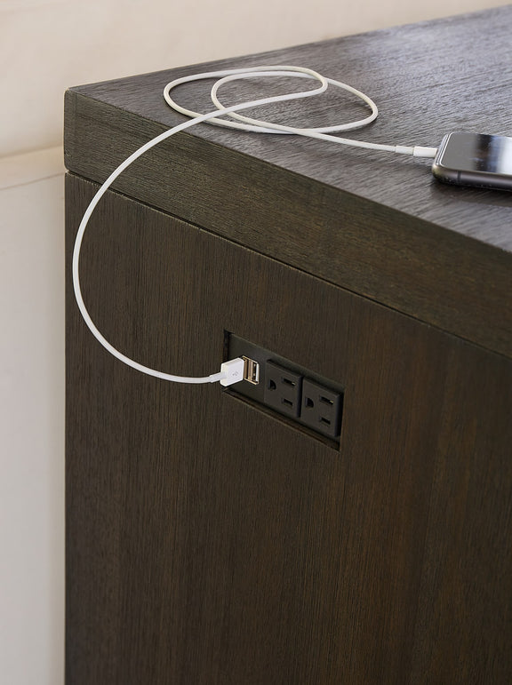 Oxford Gathering Table with USB/Power in Basalt Grey