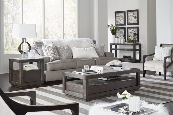 Oxford One Drawer End Table in Basalt Grey