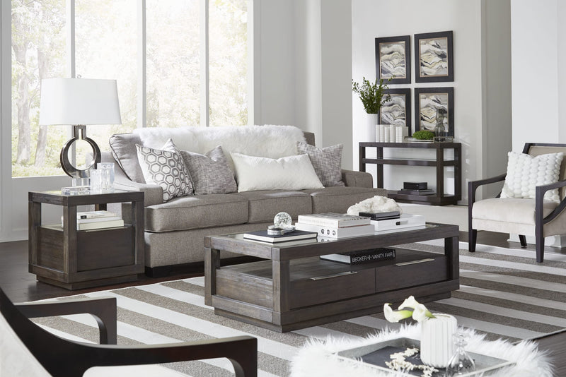 Oxford One Drawer End Table in Basalt Grey