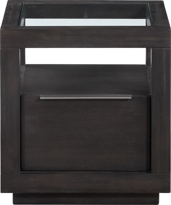 Oxford One Drawer End Table in Basalt Grey