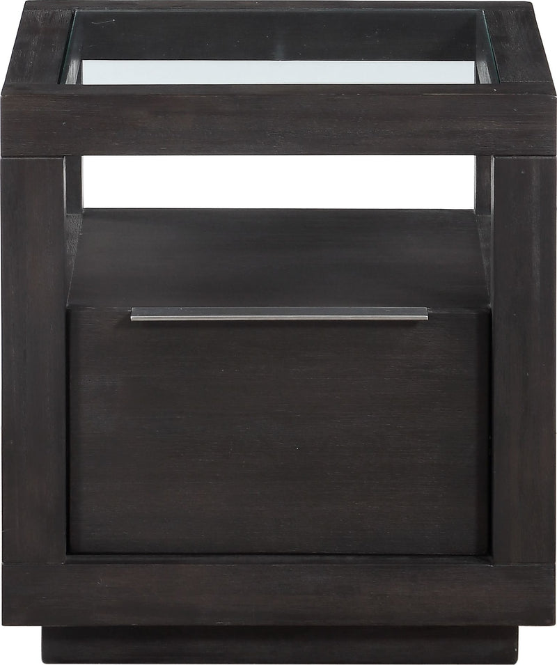 Oxford One Drawer End Table in Basalt Grey
