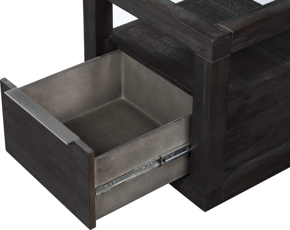 Oxford One Drawer End Table in Basalt Grey