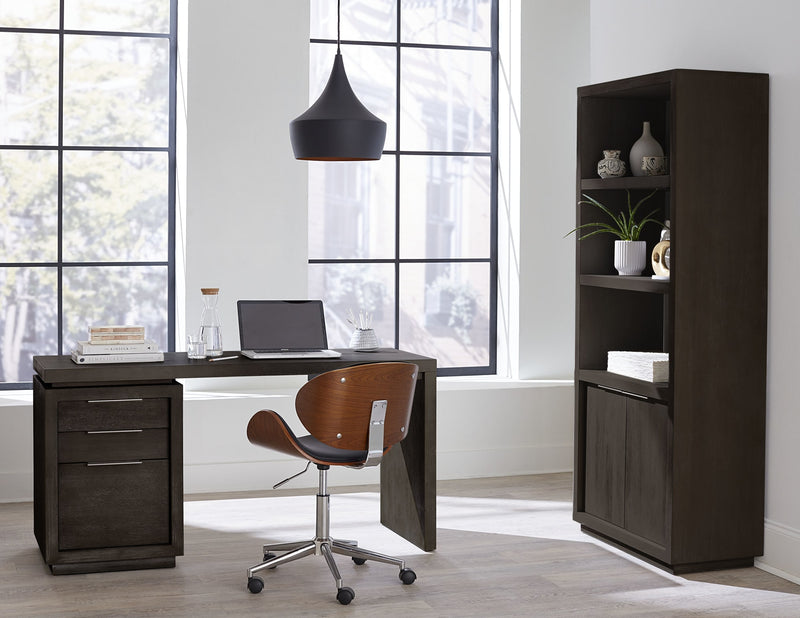 Oxford Single Pedestal Desk in Basalt Grey