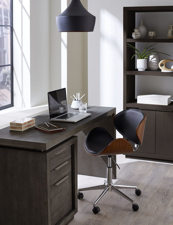 Oxford Single Pedestal Desk in Basalt Grey