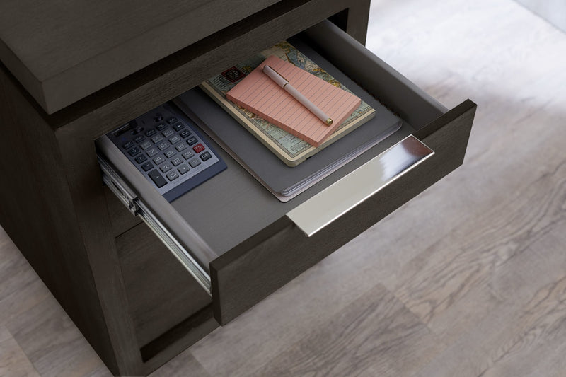 Oxford Single Pedestal Desk in Basalt Grey