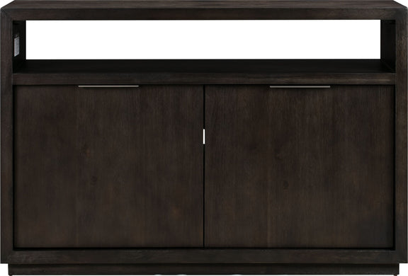 Oxford Solid Wood 54 inch Media Console in Basalt Grey