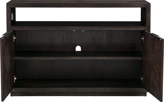 Oxford Solid Wood 54 inch Media Console in Basalt Grey