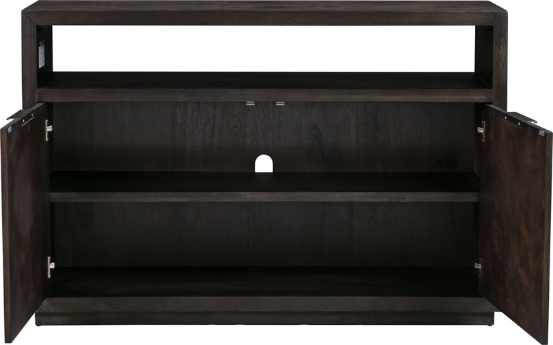 Oxford Solid Wood 54 inch Media Console in Basalt Grey