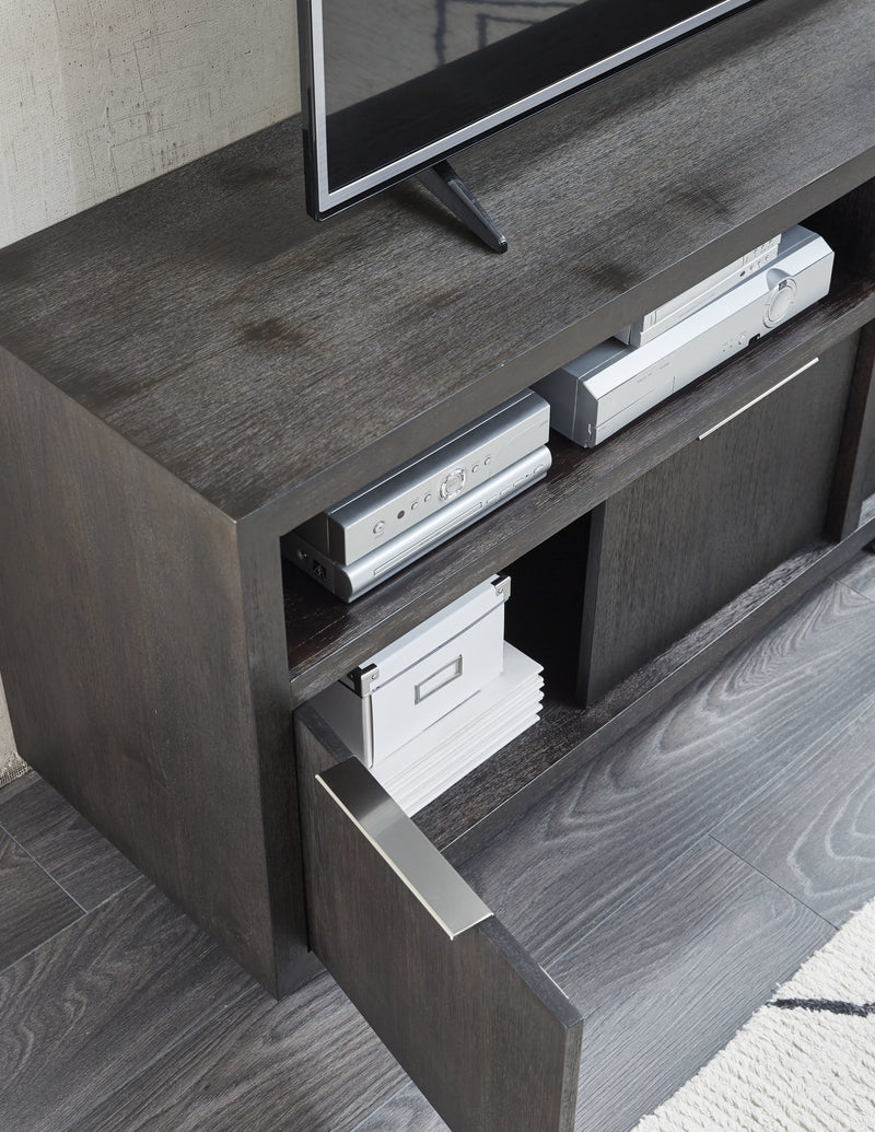 Oxford Solid Wood 74 inch Media Console in Basalt Grey