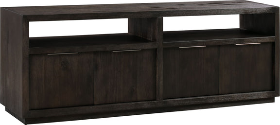 Oxford Solid Wood 74 inch Media Console in Basalt Grey
