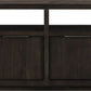 Oxford Solid Wood 74 inch Media Console in Basalt Grey