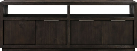 Oxford Solid Wood 74 inch Media Console in Basalt Grey