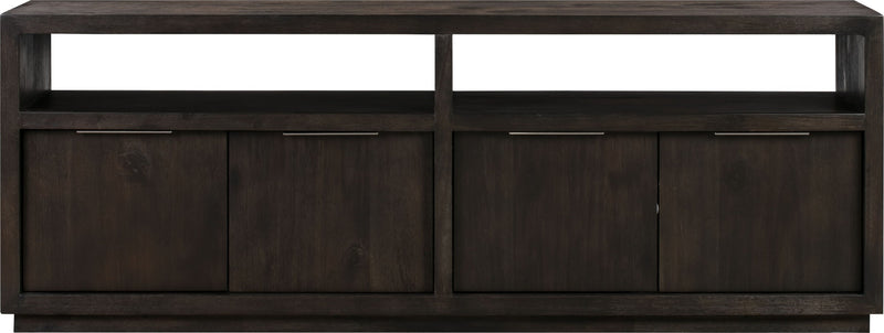 Oxford Solid Wood 74 inch Media Console in Basalt Grey