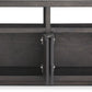 Oxford Solid Wood 74 inch Media Console in Basalt Grey