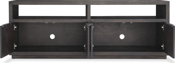 Oxford Solid Wood 74 inch Media Console in Basalt Grey