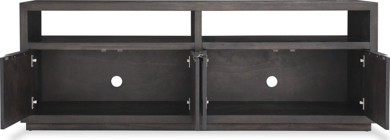 Oxford Solid Wood 74 inch Media Console in Basalt Grey