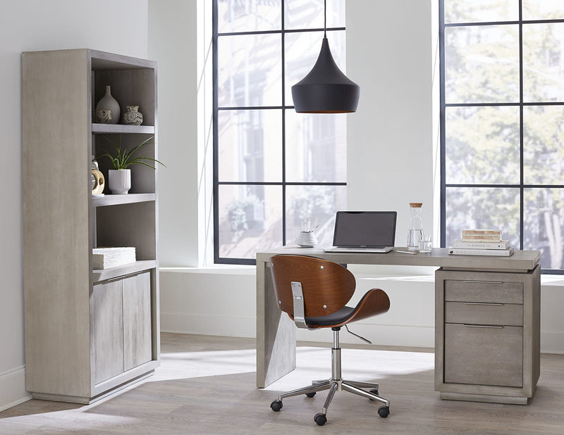 Oxford Three-Drawer Single Pedestal Desk in Mineral