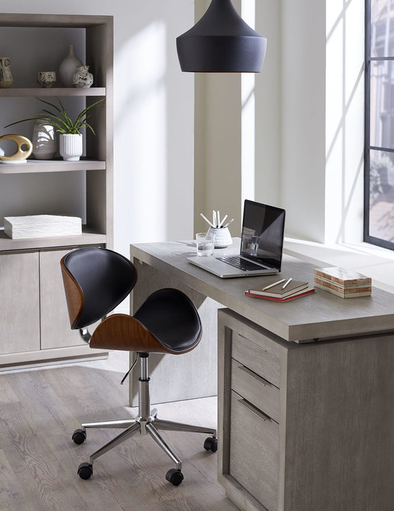 Oxford Three-Drawer Single Pedestal Desk in Mineral