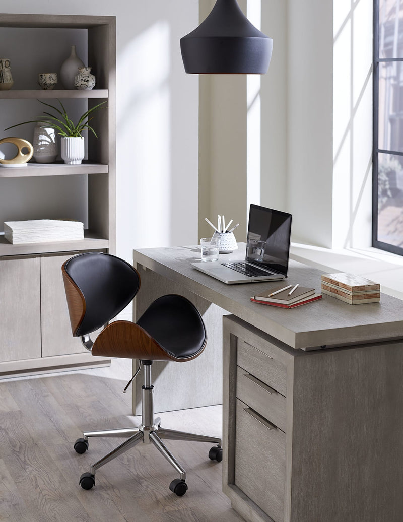 Oxford Three-Drawer Single Pedestal Desk in Mineral