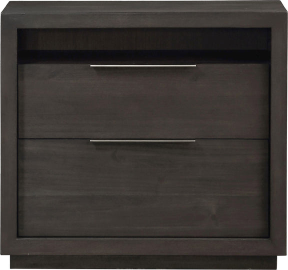 Oxford Two Drawer Nightstand in Basalt Grey