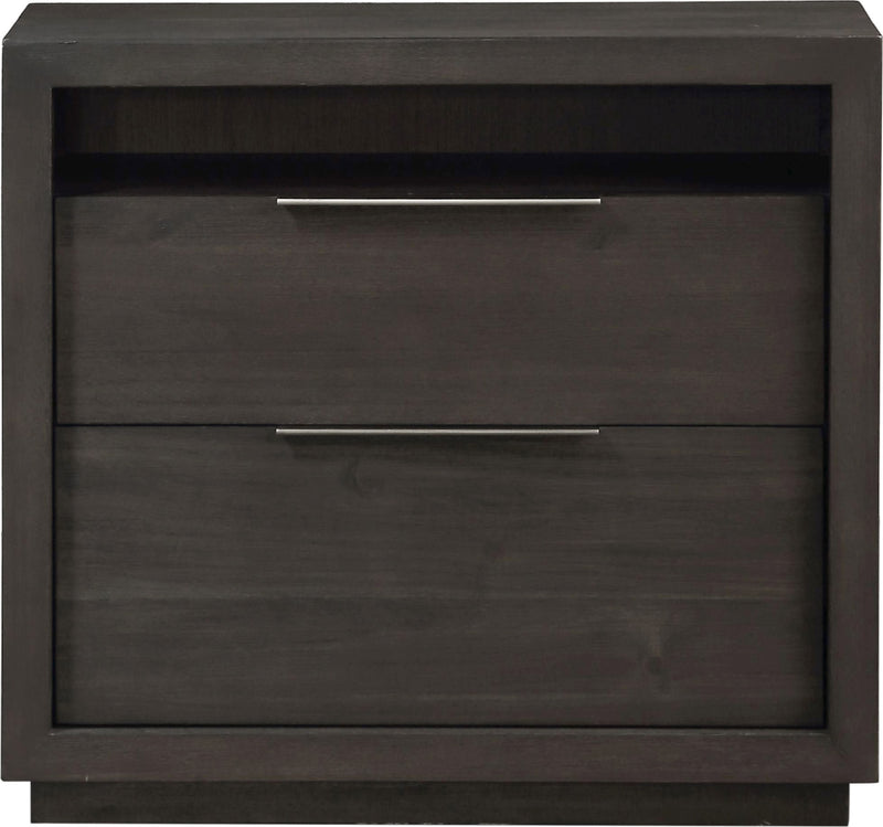 Oxford Two Drawer Nightstand in Basalt Grey