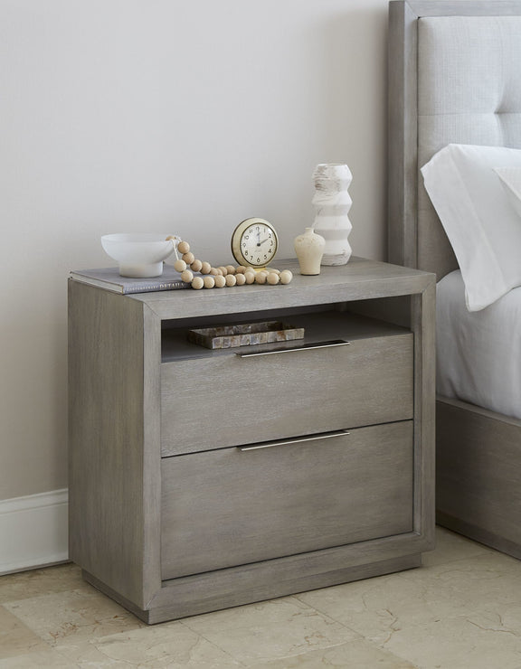 Oxford Two-Drawer Nightstand in Mineral