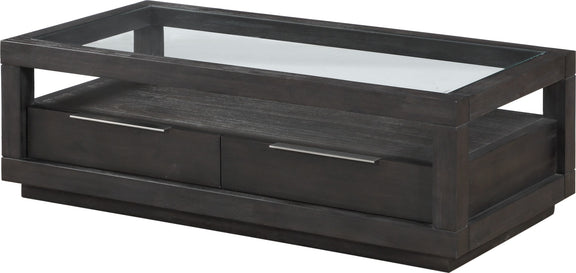 Oxford Two Drawer Rectangular Coffee Table in Basalt Grey