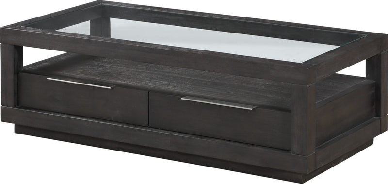 Oxford Two Drawer Rectangular Coffee Table in Basalt Grey