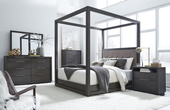 Oxford California King-Size Canopy Bed in Dolphin
