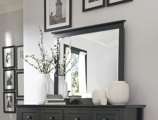 Paragon Beveled Glass Mirror in Black