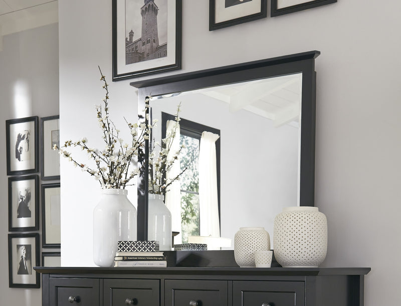 Paragon Beveled Glass Mirror in Black
