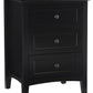 Paragon Three-Drawer Nightstand in Black