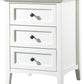 Paragon Three Drawer Nightstand in White