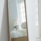 Penny Beveled Glass Floor Mirror in Buff Cream