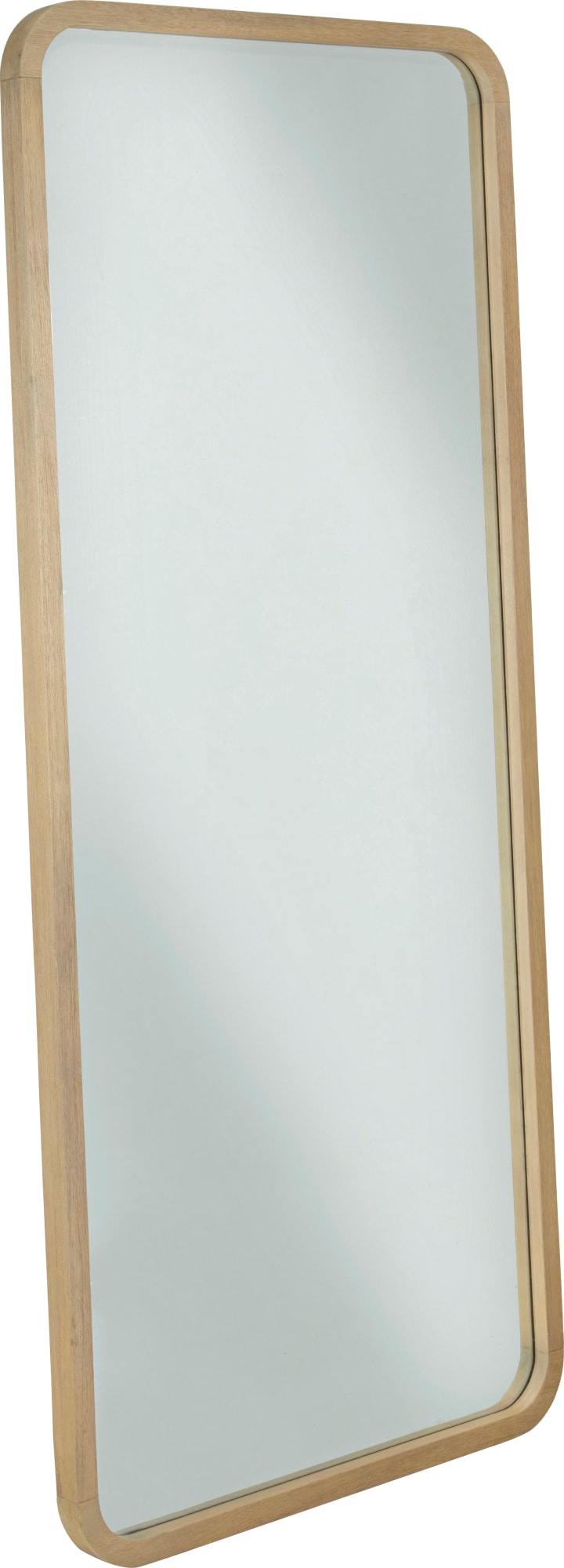 Penny Beveled Glass Floor Mirror in Buff Cream