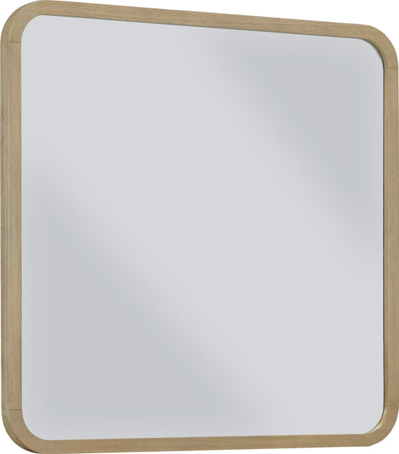 Penny Beveled Glass Wall or Dresser Mirror in Buff Cream