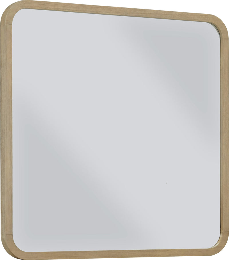 Penny Beveled Glass Wall or Dresser Mirror in Buff Cream
